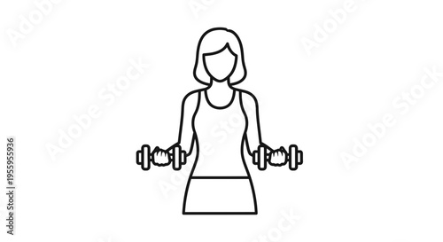 Woman Exercising with Dumbbells, Fitness Icon, Strength Training, Healthy Lifestyle