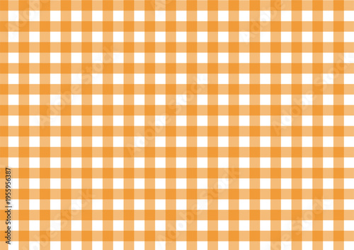 Orange Gingham Check Pattern Background – Seamless Fabric Style Texture