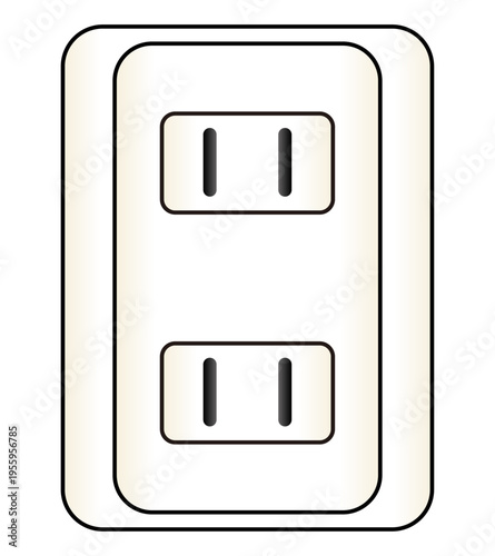 家などにあるコンセントをグラデーションを付けてシンプルにデザインしたベクターのイラストのグラフィックの素材