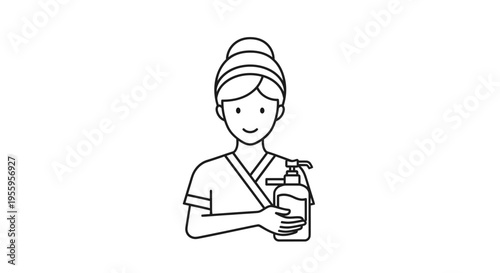 Spa Therapist Holding Lotion Bottle, Beauty Care, Wellness, Professional Service