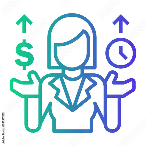 decision Line Gradient Icon