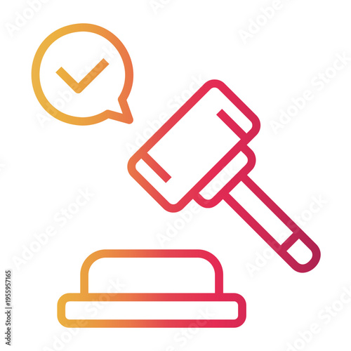 decision Line Gradient Icon