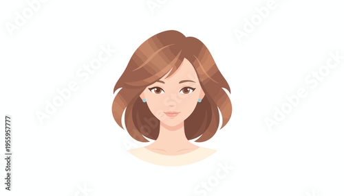 Portrait of a young woman with short brown hair and subtle makeup, looking forward with a gentle expression.