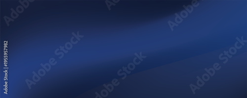 Silk satin fabric. Navy blue color. Abstract dark elegant background with space for design. Soft wavy folds. Drapery. Gradient. Light lines. Shiny. Shimmer. Glow.Template. Wide banner. Panoramic.