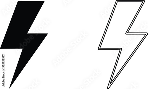 Lightning bolts icons Vector