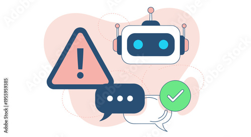 Robot and Chat Interface Indicating Alerts and Confirmation.