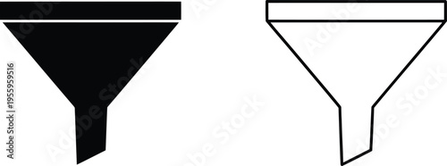 Funnels comparison black and white Vector