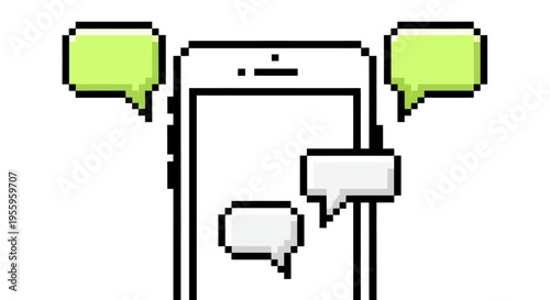 Smartphone Messaging and Chat Bubbles Illustration Demonstrating Mobile Communication.