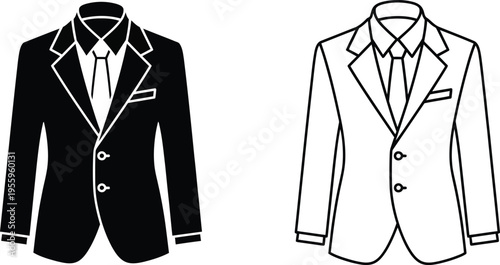 Black and white suit jacket illustration Vector