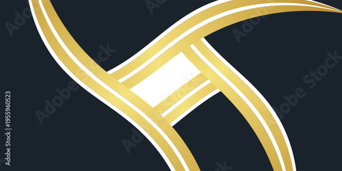 Abstract banner gold web banner waves vector in gold colors. Abstract swoosh texture