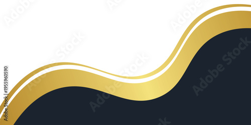 Abstract banner gold web banner waves vector in gold colors. Abstract swoosh texture