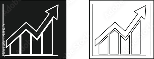Increasing growth chart graphs Vector