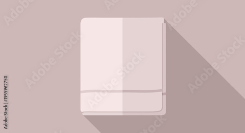 Flat vector illustration shows a folded newspaper on a surface with a shadow cast.