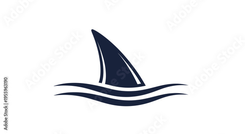Shark fin in wavy ocean water Shark fin in ocean waves Shark fin