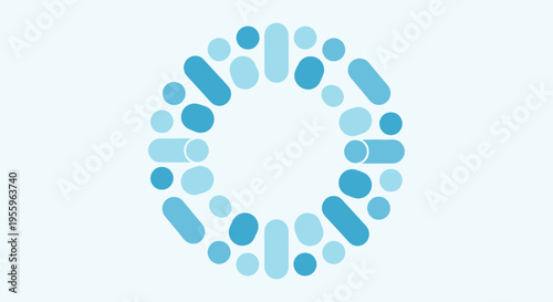Blue pills in a circular pattern.