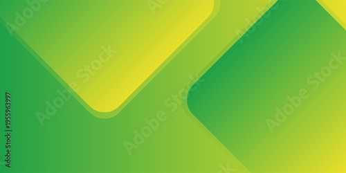 Abstract geometric background with green and yellow polygon shapes forming a modern symmetrical composition..