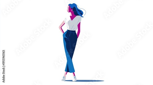 Woman standing relaxed with one hand on hip