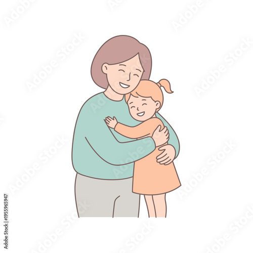 A mother and daughter share a loving embrace, celebrating family bonds and cherished moments together