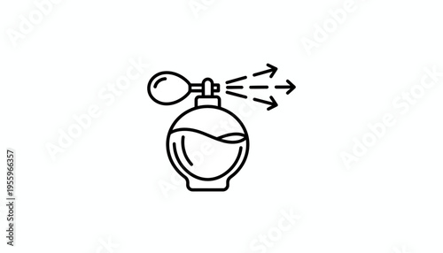 Perfume bottle with spray mist, elegant icon for beauty and fragrance