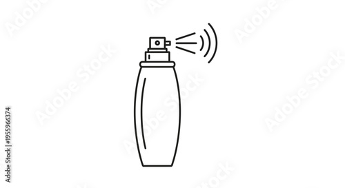 Perfume Spray Bottle Icon, Minimalist Line Art, Fragrance Atomizer Symbol