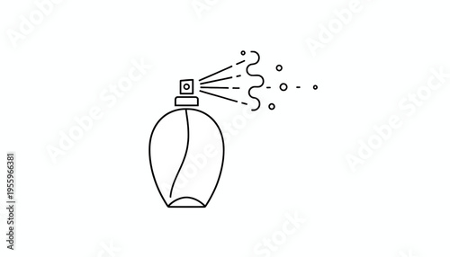 Perfume spray bottle icon, elegant design, elegant mist, isolated on white background