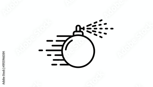 Perfume Spray Bottle Icon with Speed Lines and Droplets