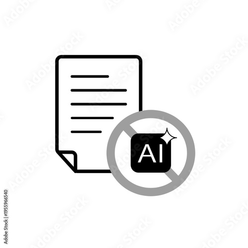 AI Data Access Denied Icon – Artificial Intelligence Data Restriction Symbol