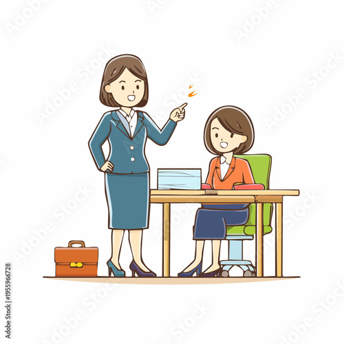 部下を叱る上司のアイコン パワーハラスメントや職場トラブル