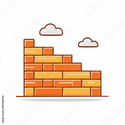 レンガ壁のアイコン 建築・建設資材と施工