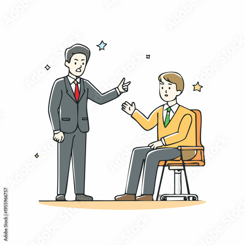 部下を叱る上司のアイコン パワーハラスメントや職場トラブル