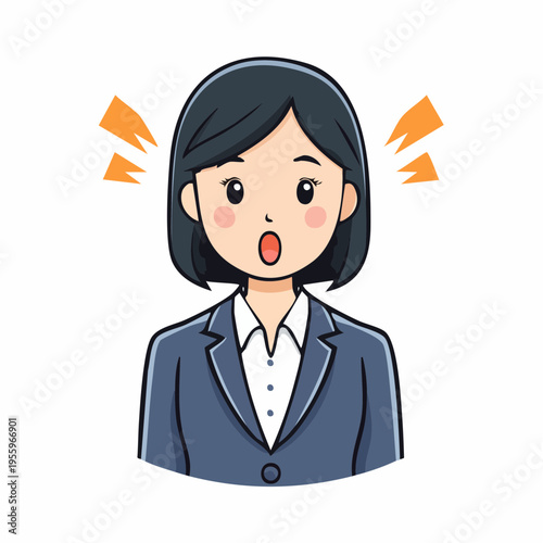 驚くビジネスパーソンのアイコン 予想外のトラブルや新しい発見