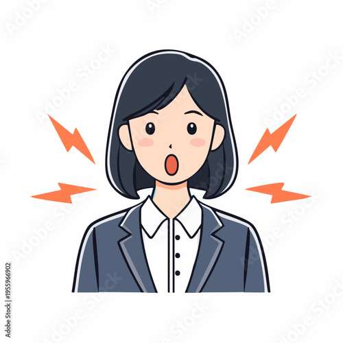 驚くビジネスパーソンのアイコン 予想外のトラブルや新しい発見