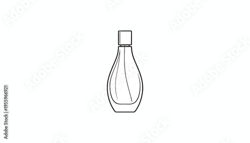 Perfume bottle outline icon, minimalist vector illustration