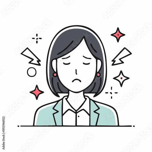 燃え尽きて疲労したビジネスパーソンのアイコン 過労とメンタルヘルス