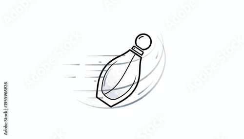 Perfume Bottle Spinning Fast, Motion Blur, Abstract Concept of Fragrance Dispersal