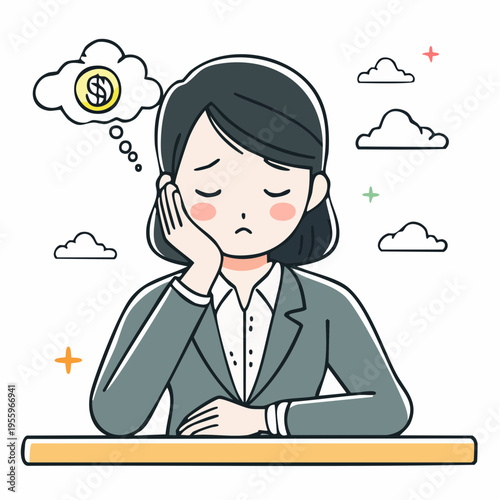 燃え尽きて疲労したビジネスパーソンのアイコン 過労とメンタルヘルス