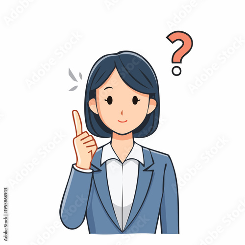 悩んで思考するビジネスパーソンのアイコン 課題解決と不安