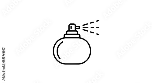 Perfume Bottle Spray Icon, Minimalist Line Art, Beauty Product Symbol