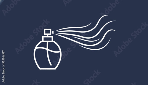 Perfume Bottle Spraying Fragrance Mist, Elegant Aroma Icon