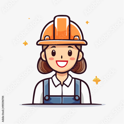笑顔で満足する作業員のアイコン 安全作業と達成感