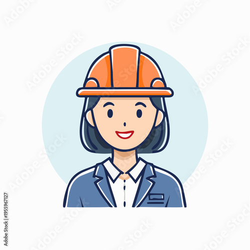 安全ヘルメットを着用した作業員のアイコン 現場監督と職人