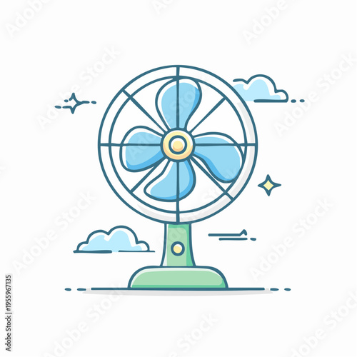 冷却ファンの気流アイコン 空調設備と換気システム