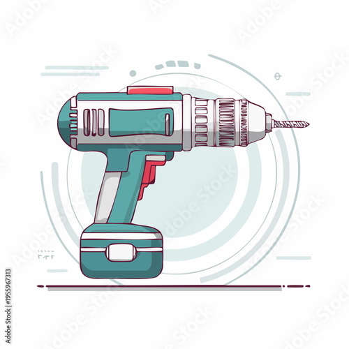 電動ドリルのアイコン DIYや建設工事の工具