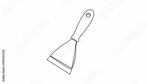Paint Scraper Tool, Simple Line Art Illustration