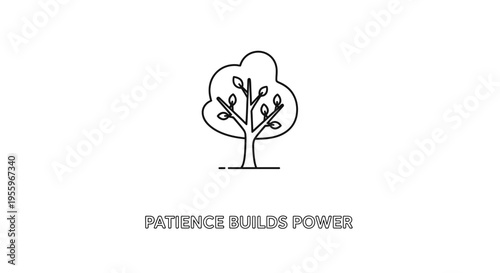 Patience Builds Power: Tree Growing Symbolizing Strength and Growth