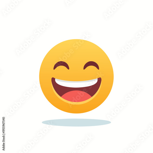 大笑いする顔のアイコン 喜びや爆笑の表情