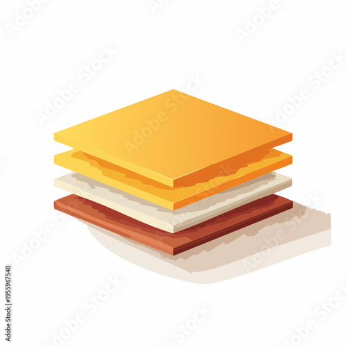 積み重なった資材シートのアイコン 建築材料や在庫管理