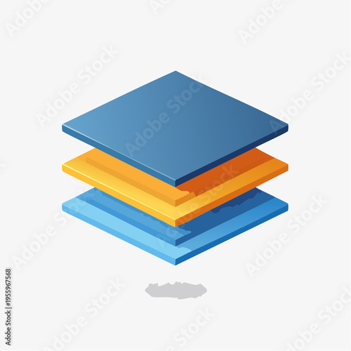 積み重なった資材シートのアイコン 建築材料や在庫管理