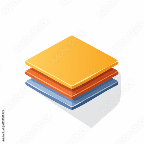 積み重なった資材シートのアイコン 建築材料や在庫管理