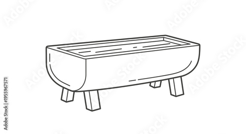 Modern Rectangular Planter Box with Legs, Minimalist Outdoor Garden Decor